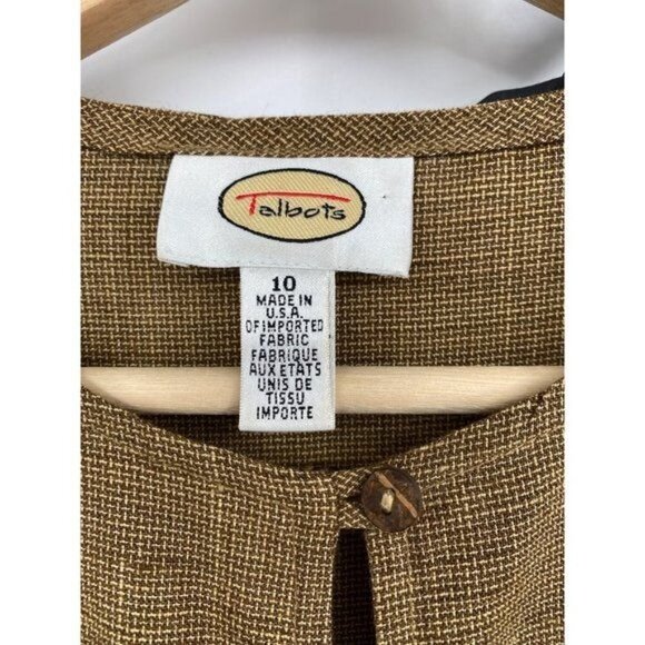 Talbots Women’s Vintage Linen Blend Maxi Dress & Jacket 10 Tan Brown Lightweight - Picture 3 of 12